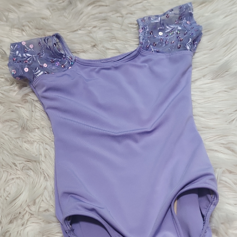 Eurotard Purple Sequin Dance Leotard